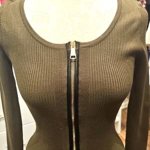 Olive Green Sweater Dress M